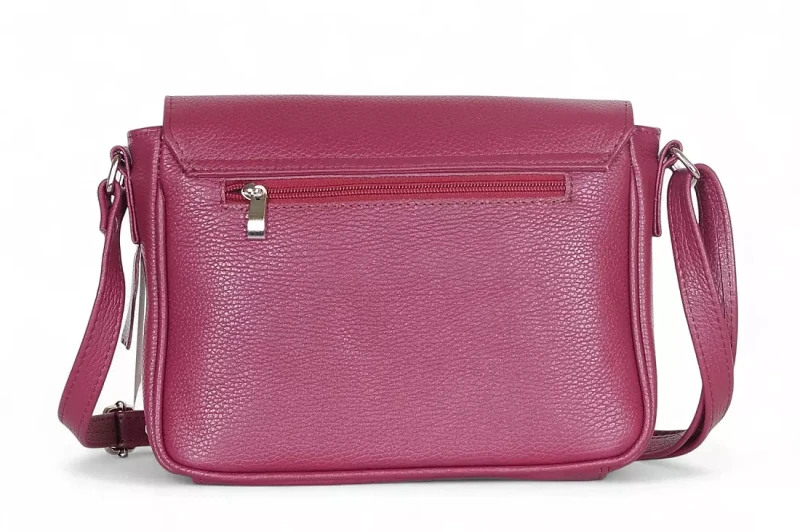 Vera Pelle – skórzana listonoszka z włoskiej skóry naturalnej Amarant