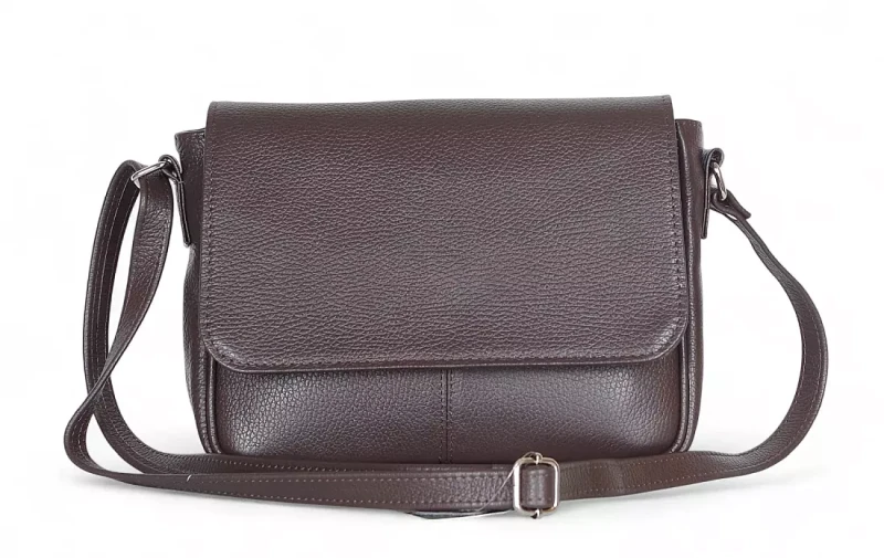 Vera Pelle – brązowa skórzana listonoszka z włoskiej skóry naturalnej