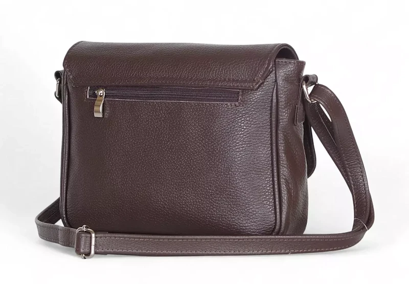 Vera Pelle – brązowa skórzana listonoszka z włoskiej skóry naturalnej