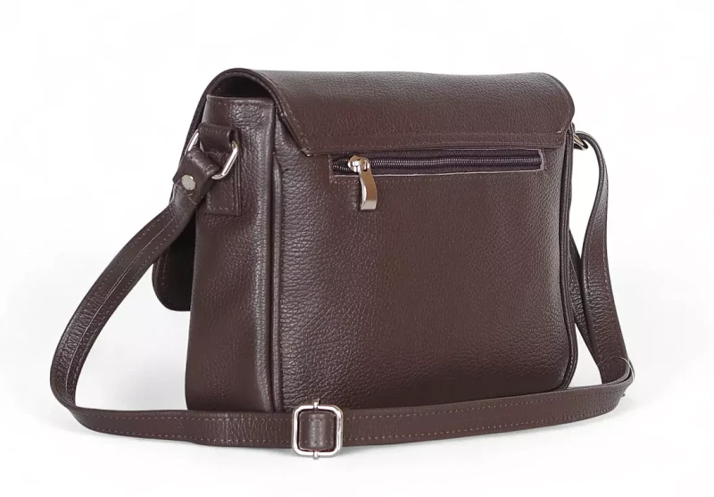 Vera Pelle – brązowa skórzana listonoszka z włoskiej skóry naturalnej