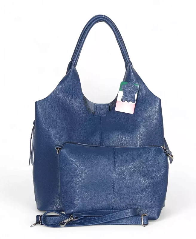 VERA PELLE Włoska skórzana torebka shopper 2w1 Skóra naturalna