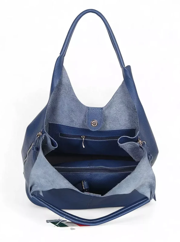 VERA PELLE Włoska skórzana torebka shopper 2w1 Skóra naturalna