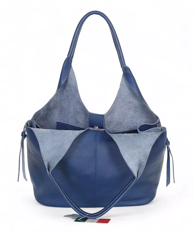 VERA PELLE Włoska skórzana torebka shopper 2w1 Skóra naturalna