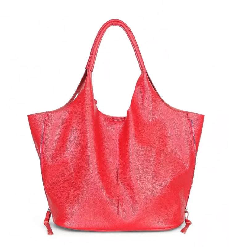 VERA PELLE Włoska skórzana torebka shopper 2w1 Skóra naturalna