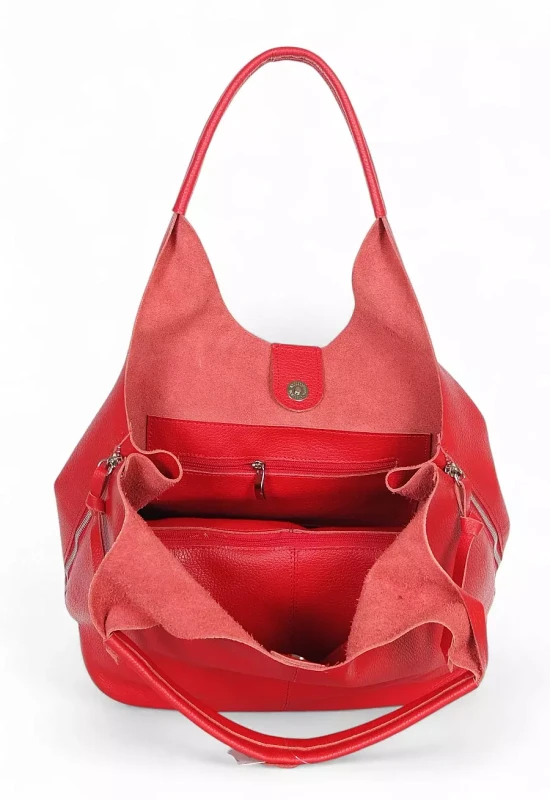 VERA PELLE Włoska skórzana torebka shopper 2w1 Skóra naturalna