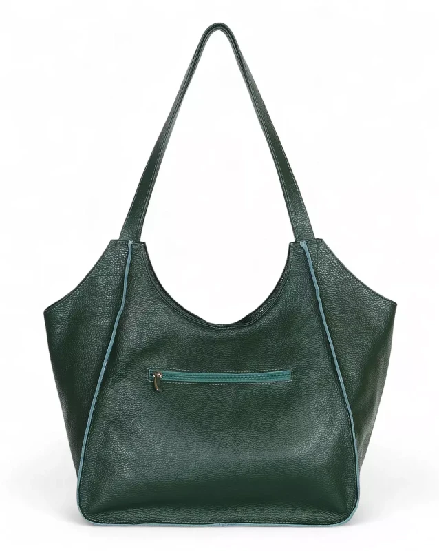 Zielona torebka skórzana A4 VERA PELLE – skóra naturalna