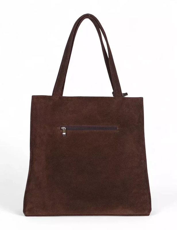 VERA PELLE Zamszowa torebka damska | A4 | Made in Italy | Skóra naturalna