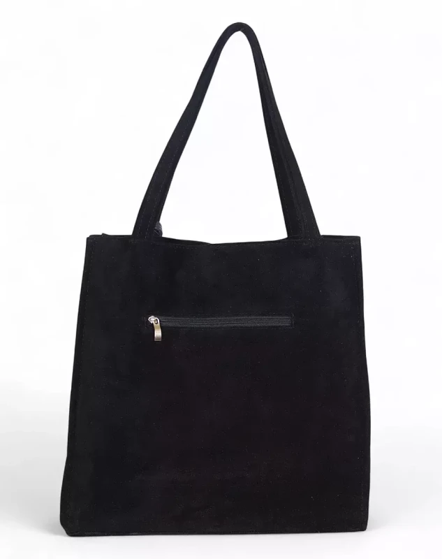 VERA PELLE Zamszowa torebka damska | A4 | Made in Italy | Skóra naturalna