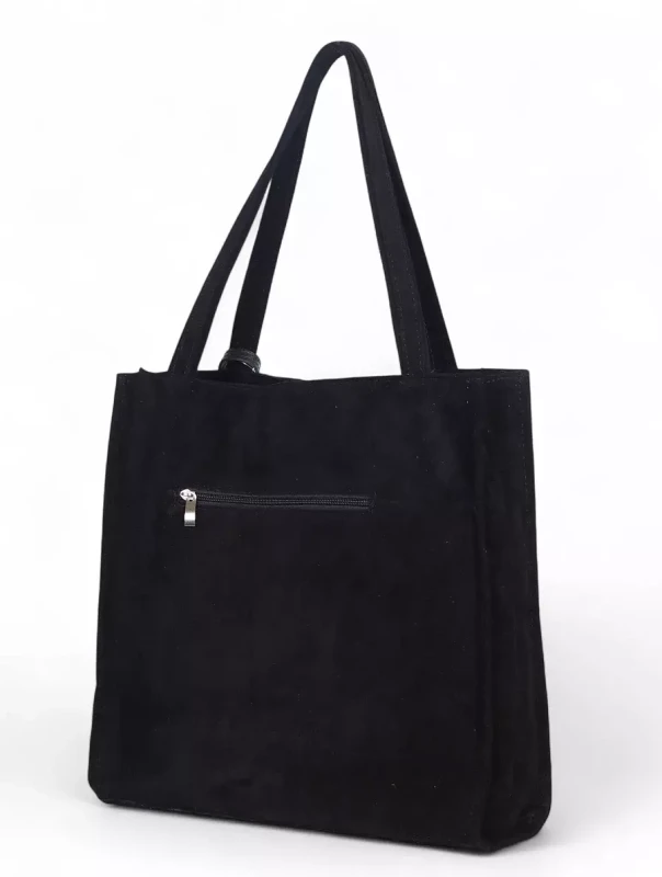 VERA PELLE Zamszowa torebka damska | A4 | Made in Italy | Skóra naturalna