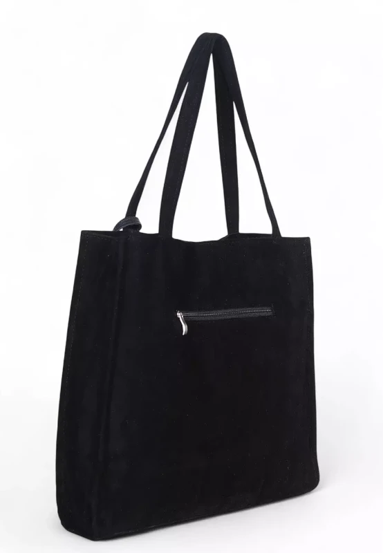 VERA PELLE Zamszowa torebka damska | A4 | Made in Italy | Skóra naturalna