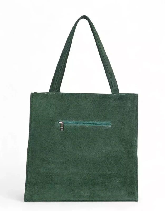 VERA PELLE Zamszowa torebka damska | A4 | Made in Italy | Skóra naturalna