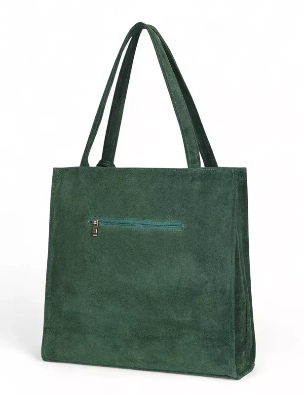 VERA PELLE Zamszowa torebka damska | A4 | Made in Italy | Skóra naturalna