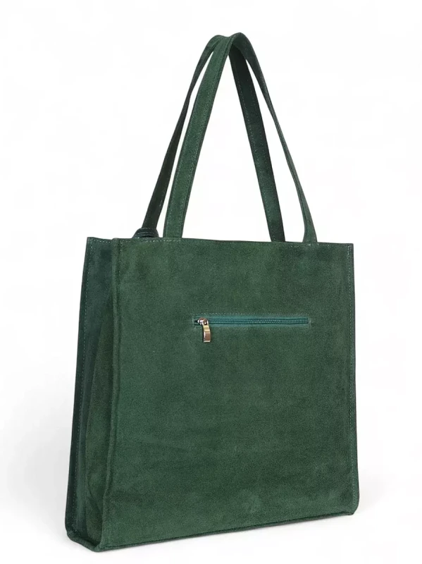 VERA PELLE Zamszowa torebka damska | A4 | Made in Italy | Skóra naturalna