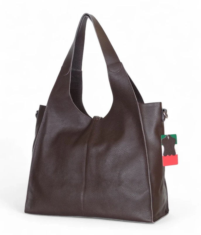 Torebka skórzana Vera Pelle – duży skórzany shopper z naturalnej skóry Dollaro