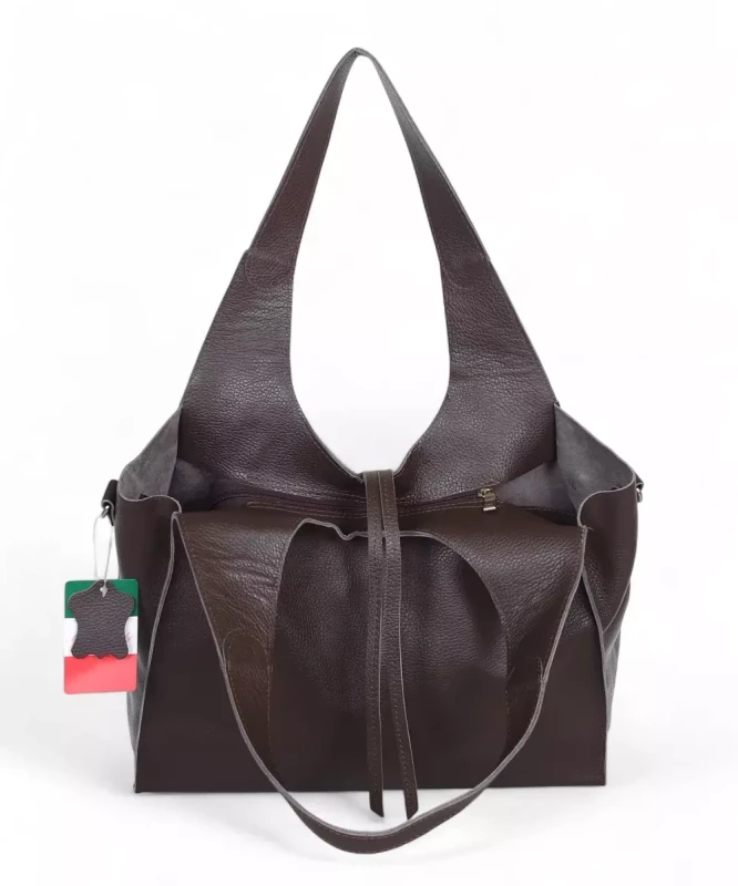 Torebka skórzana Vera Pelle – duży skórzany shopper z naturalnej skóry Dollaro