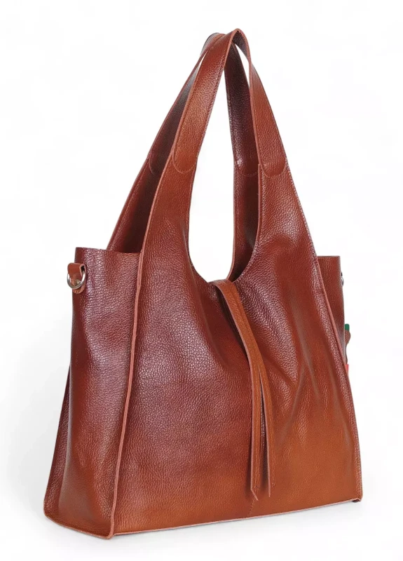 Torebka skórzana Vera Pelle – duży skórzany shopper z naturalnej skóry Dollaro