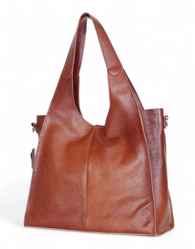 Torebka skórzana Vera Pelle – duży skórzany shopper z naturalnej skóry Dollaro