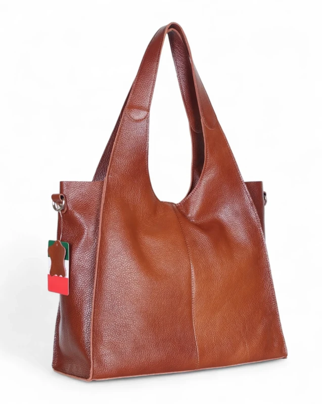 Torebka skórzana Vera Pelle – duży skórzany shopper z naturalnej skóry Dollaro