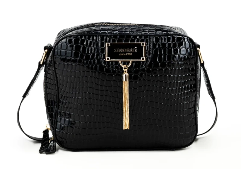 Monnari – listonoszka z frędzlem, lakierowana skóra krokodyla, Jesień–Zima 2025/26