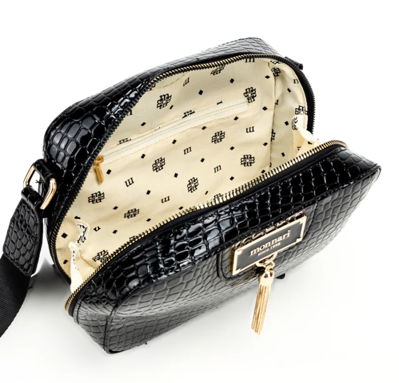 Monnari – listonoszka z frędzlem, lakierowana skóra krokodyla, Jesień–Zima 2025/26