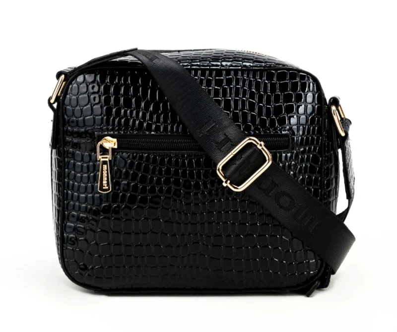 Monnari – listonoszka z frędzlem, lakierowana skóra krokodyla, Jesień–Zima 2025/26