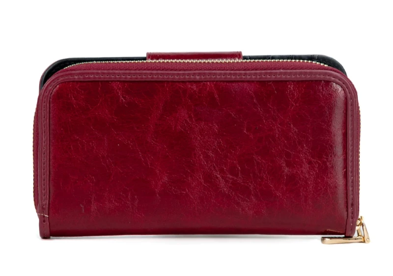 Portfel damski Monnari czerwony – elegancki portfel ze skóry ekologicznej, duży i praktyczny