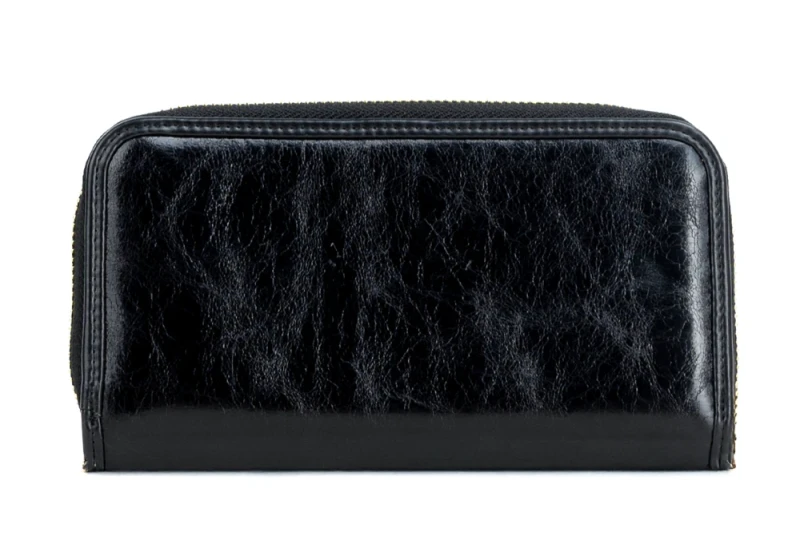 Portfel damski Monnari czarny – elegancki portfel ze skóry ekologicznej, duży i praktyczny