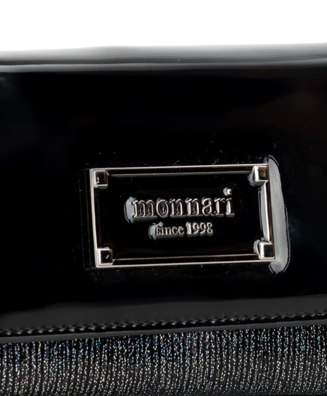 Portfel damski Monnari lakierowany i prążkowany – elegancki portfel ze skóry ekologicznej