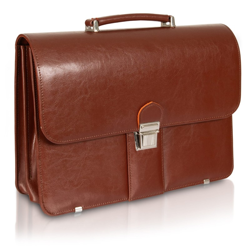 Męska aktówka skórzana brązowa – elegancki neseser ze skóry naturalnej na dokumenty A4