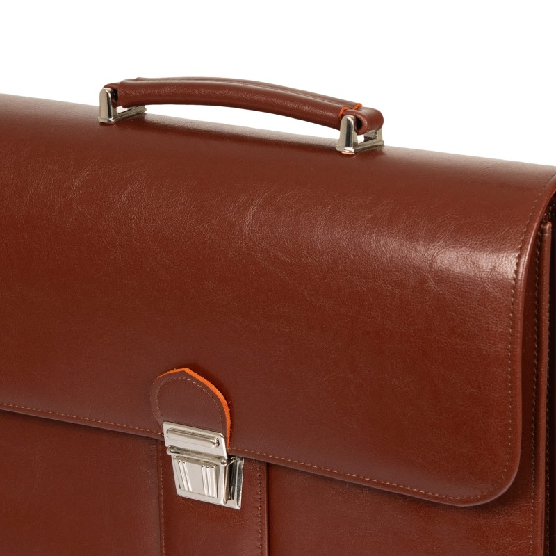 Męska aktówka skórzana brązowa – elegancki neseser ze skóry naturalnej na dokumenty A4