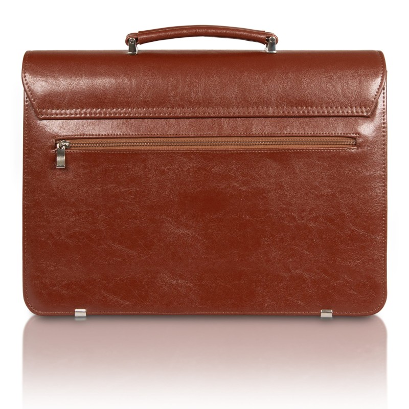 Męska aktówka skórzana brązowa – elegancki neseser ze skóry naturalnej na dokumenty A4