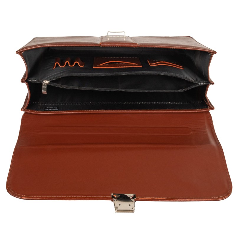 Męska aktówka skórzana brązowa – elegancki neseser ze skóry naturalnej na dokumenty A4