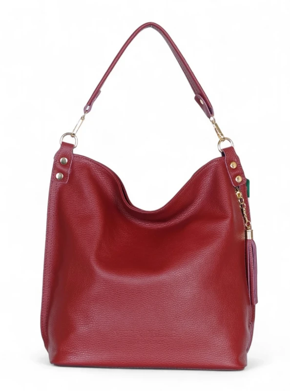 VERA PELLE – włoska torebka skórzana ze skóry naturalnej | Dwa paski