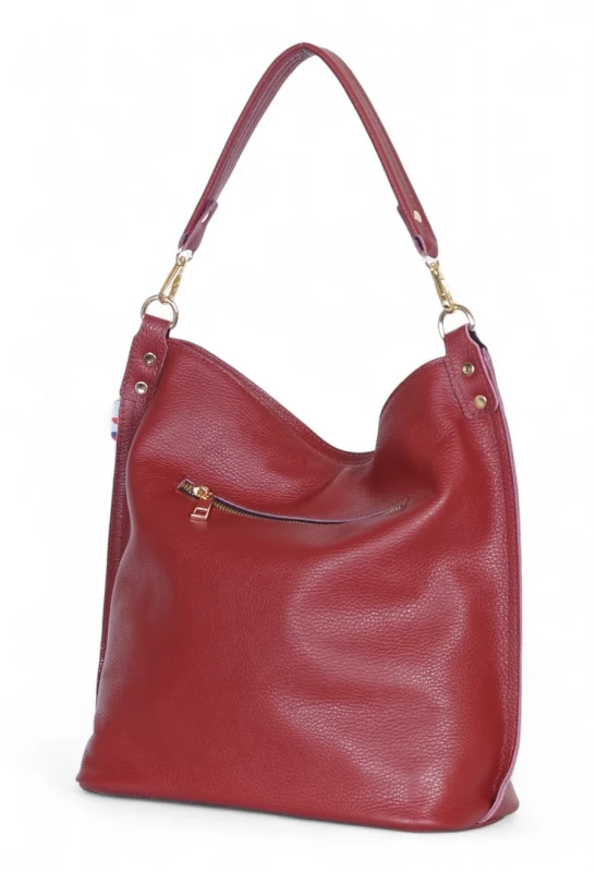 VERA PELLE – włoska torebka skórzana ze skóry naturalnej | Dwa paski