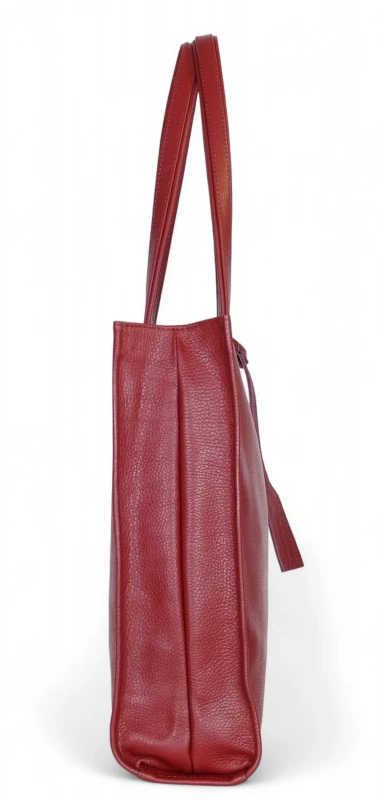 VERA PELLE Bordowa skórzana torebka damska | A4 | Made in Italy | Skóra naturalna