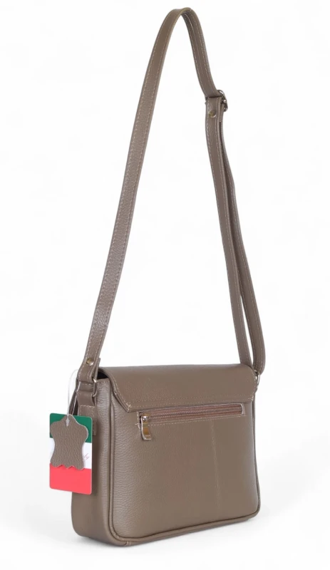 Vera Pelle – skórzana listonoszka z włoskiej skóry naturalnej Taupe