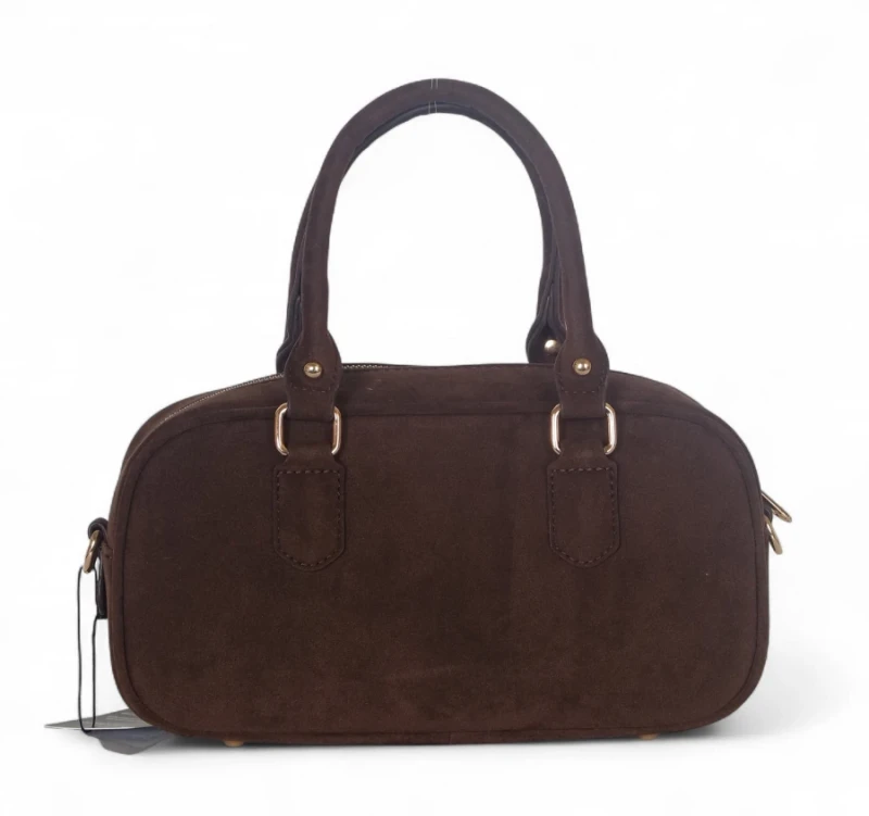 Torebka damska FLORA&amp;CO Paris kuferek czekoladowy zamszowy – modna torebka jesień zima 2025/26