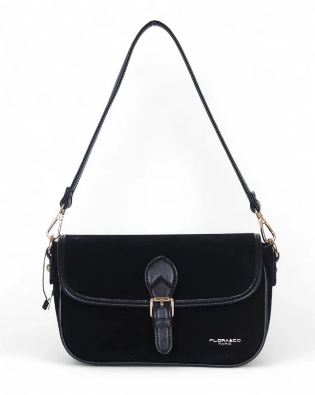 Torebka listonoszka Flora&amp;Co Paris – zamszowa torebka damska z ekoskóry, dwa paski, nowa kolekcja Jesień Zima 2025/26