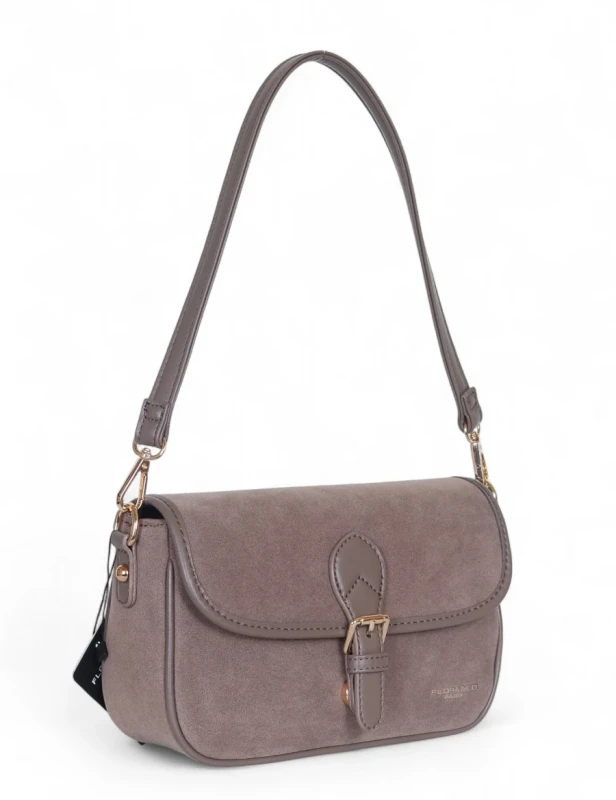 Torebka listonoszka Flora&amp;Co Paris – zamszowa torebka damska z ekoskóry, dwa paski, nowa kolekcja Jesień Zima 2025/26