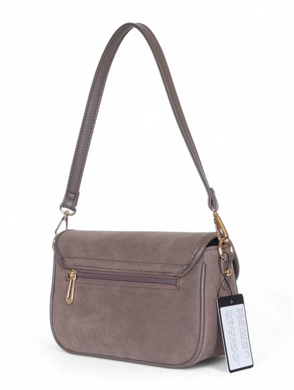 Torebka listonoszka Flora&amp;Co Paris – zamszowa torebka damska z ekoskóry, dwa paski, nowa kolekcja Jesień Zima 2025/26