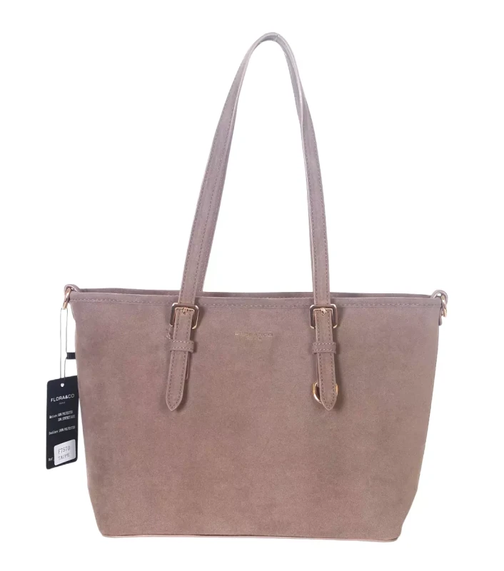 Torebka damska Flora&amp;Co – elegancki zgrabny shopper z zamszu ekologicznego