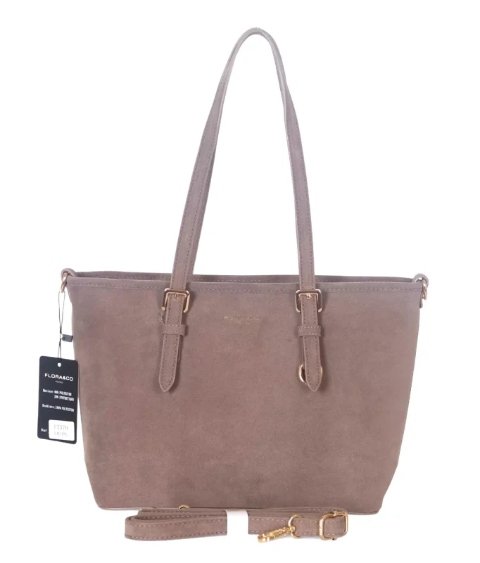 Torebka damska Flora&amp;Co – elegancki zgrabny shopper z zamszu ekologicznego