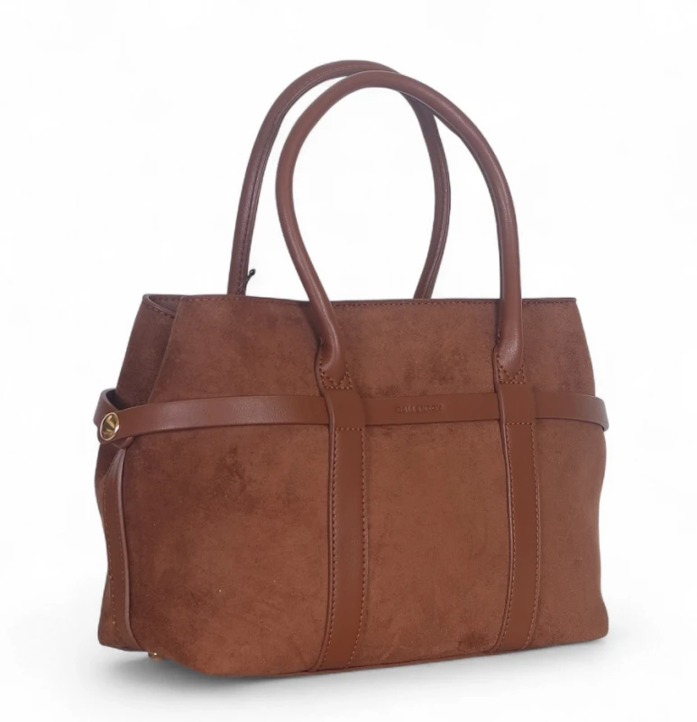 Torebka zamszowa Gallantry Paris – elegancki kuferek z ekoskóry i regulowaną szerokością