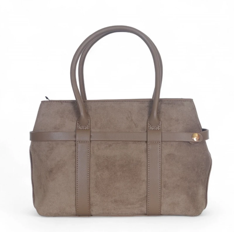 Torebka zamszowa Gallantry Paris – elegancki kuferek z ekoskóry i regulowaną szerokością