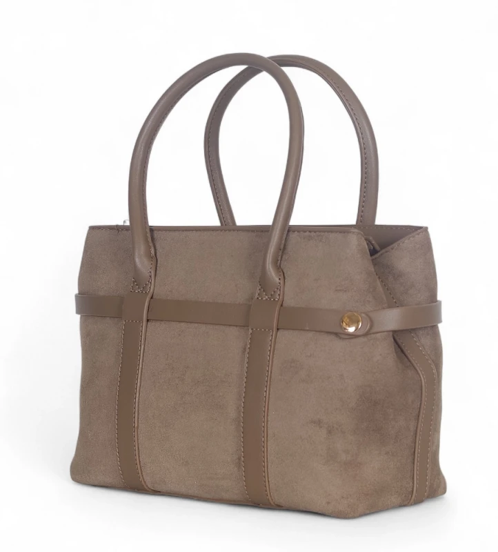 Torebka zamszowa Gallantry Paris – elegancki kuferek z ekoskóry i regulowaną szerokością