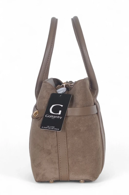 Torebka zamszowa Gallantry Paris – elegancki kuferek z ekoskóry i regulowaną szerokością