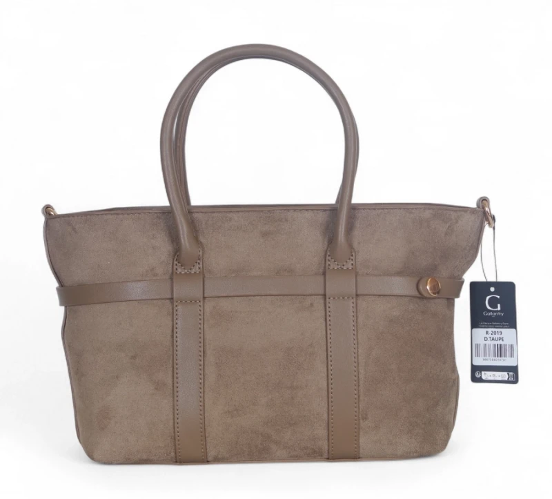 Torebka zamszowa Gallantry Paris – elegancki kuferek z ekoskóry i regulowaną szerokością