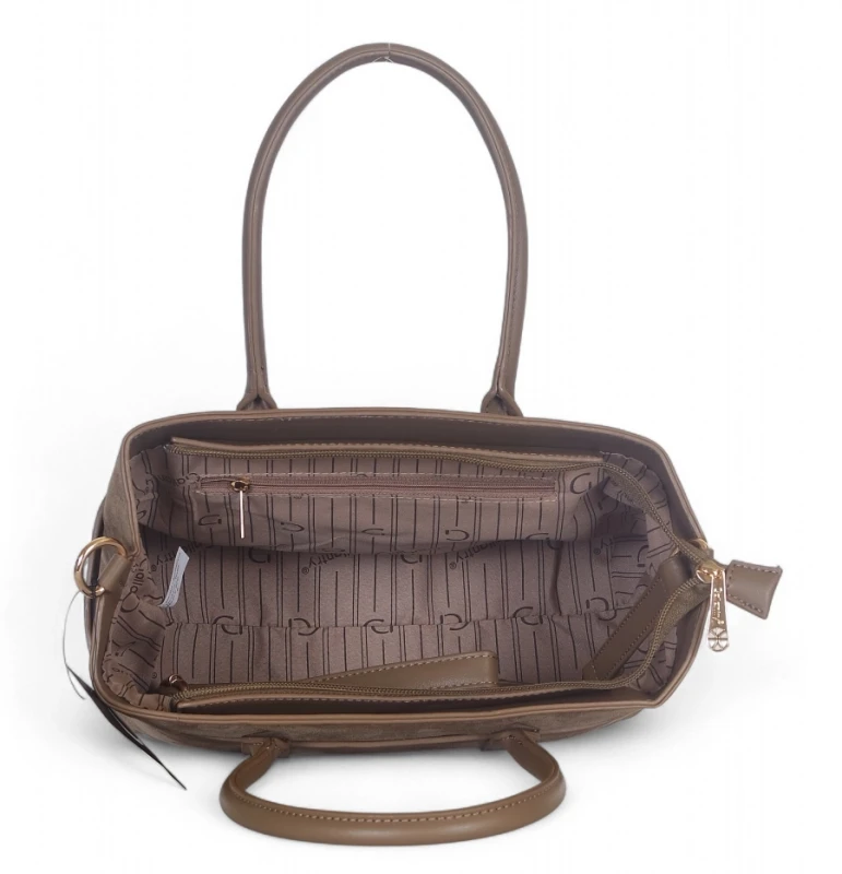 Torebka zamszowa Gallantry Paris – elegancki kuferek z ekoskóry i regulowaną szerokością