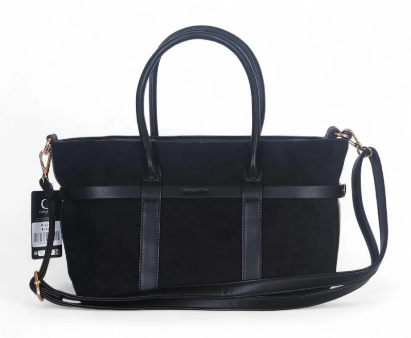 Torebka zamszowa Gallantry Paris – elegancki kuferek z ekoskóry i regulowaną szerokością