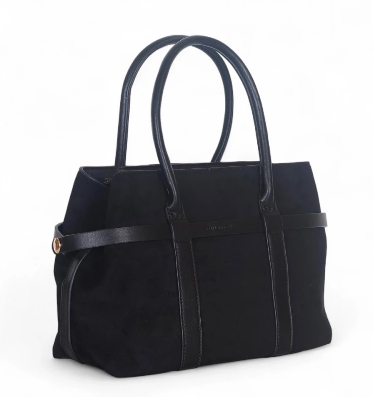 Torebka zamszowa Gallantry Paris – elegancki kuferek z ekoskóry i regulowaną szerokością